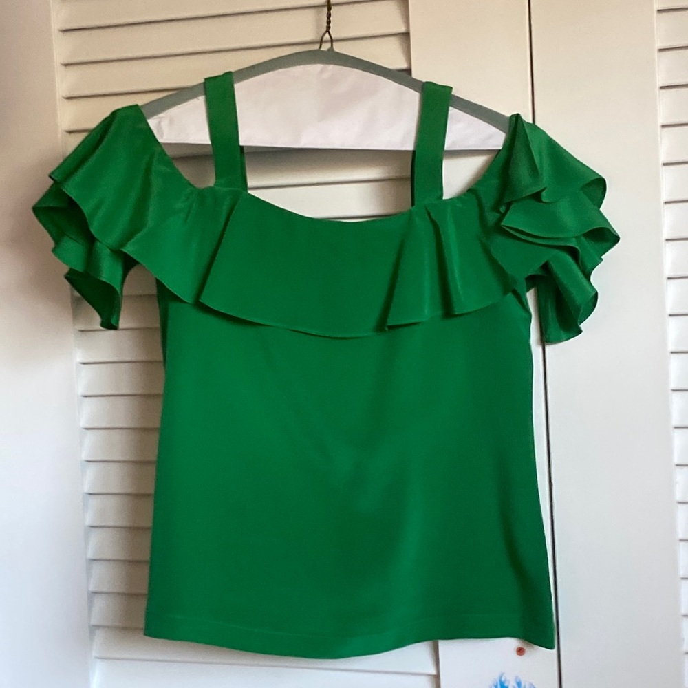 Green silk blouse